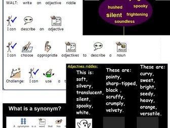 Halloween Adjective Riddle SMARTboard & Synonym Task