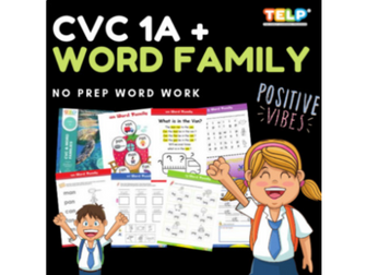 TELP LITERACY PROGRAM - CVC & WORD FAMILY 1A: AN, AP, AT, ED, EN, ET, IG, IP