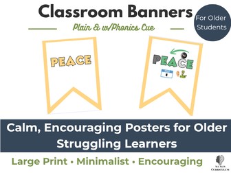 Classroom Banners | Minimalist Classroom Decor for Older Struggling Learners