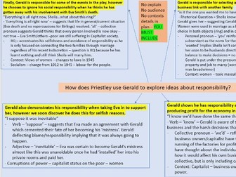 An Inspector Calls exam style question with plan (gcse literature)(aqa)