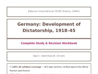 Germany 1918–45 | Edexcel IGCSE History 4HI1 Workbook + Full Answer Key