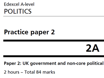 A-level Politics Practice Paper 2 Edexcel