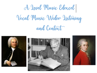 A Level Edexcel Music Vocal Music Wider Listening and Context