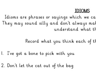 Quiz - Test your Idiom knowledge KS2