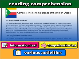 Comoros: The Perfume Islands of the Indian Ocean- Reading Comprehension, Worksheet & Activities