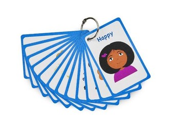 My Feelings and Emotions Girls 12 PECS Flashcards For Visual Aid Special Ed, Speech Delay Non Verbal