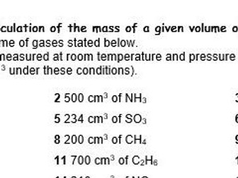 Moles and Gases