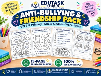 Anti-Bullying Week & Friendship Activity Pack | EYFS & Primary PSHE Worksheets