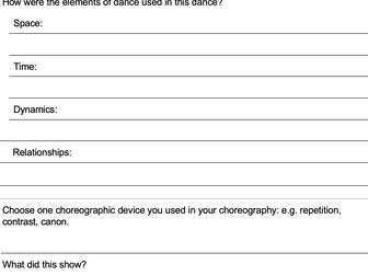 Upper Primary Contemporary Dance Topic