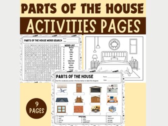 My House Activities – Label Rooms & Parts of a Home | ESL, ELL, and Early Science Pack