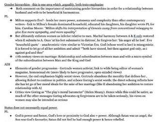 Comparative notes on Hierarchy & Status in An Ideal Husband + Paradise Lost (9 & 10)