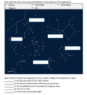 Stars and Constellations - Worksheet | Distance Learning | Teaching