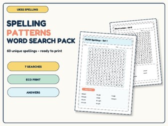 UKS2 Spelling Patterns Word Search Pack | 7 Activities