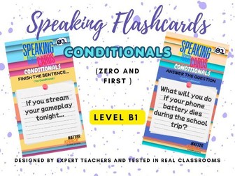 B1 English Speaking Flashcards: The Conditionals Master Pack (Zero, 1st & 2nd Cond)| 2 Complete sets