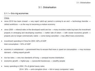 Edexcel Economics B - Theme 3.1 notes