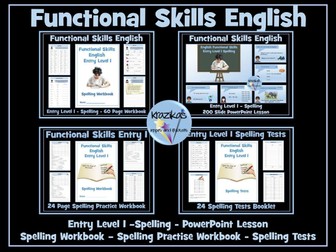 English Functional Skills - Entry Level 1 Spelling Bundle