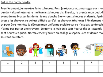 French Daily Routine Worksheet