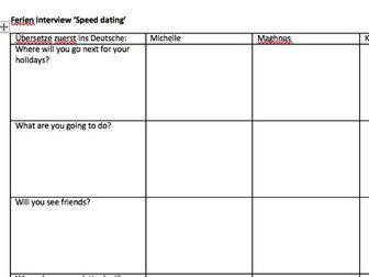 'Ferien' Speed Dating / Interview