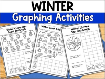 Winter Bar Graphs Worksheets and Activities | January Math inc Roll and Graph