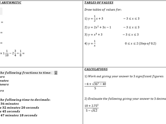 Calculator Skills Revision