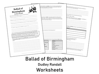 Ballad of Birmingham - Dudley Randall - Worksheet