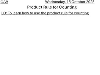 Product Rule for Counting