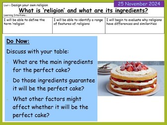 Fully resourced Y7 RE lesson - intro