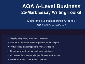 AQA A-Level Business 25-Mark Essay Toolkit