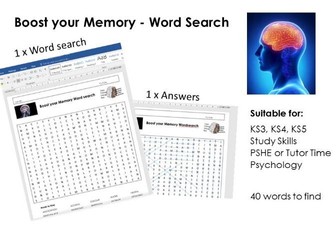 Memory / Memorisation Wordsearch