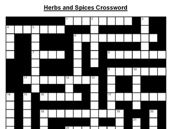 Crossword on Herbs and Spices (+Answers)