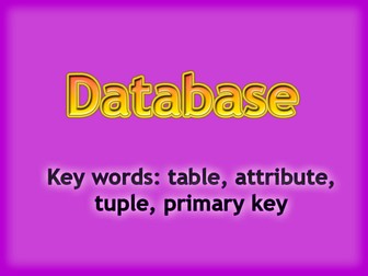 Database. Parts of table