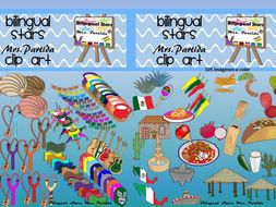 Mexico 5 de Mayo - 16 de Septiembre Clipart Bilingual Stars Partida Clips