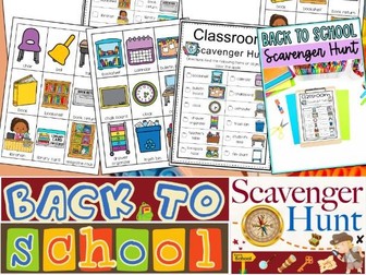 First Day Of Back To School and Library Scavenger Hunt | Open House Activities