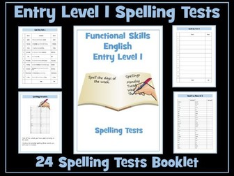 English Functional Skills - Entry Level 1 Spelling Tests
