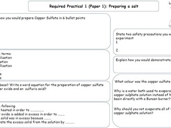 AQA New GCSE 9-1 Chemistry (Combined Sciences and Triple) Required Practical Revision Sheets