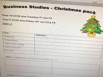 GCSE Edexcel Business homework