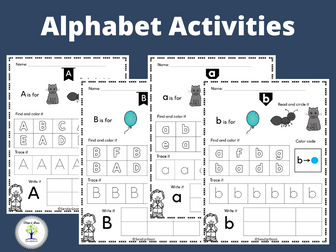 Alphabet Worksheets | Tracing Writing Identification and Sound