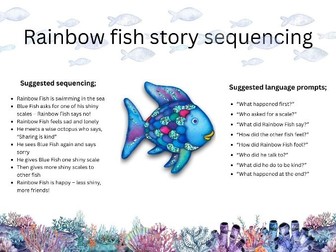 Rainbow Fish Story Sequencing Cards