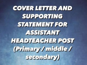 ASSISTANT HEADTEACHER: SUPPORTING STATEMENT PACK