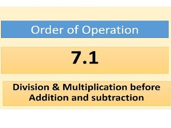 Order of Operation Year 7