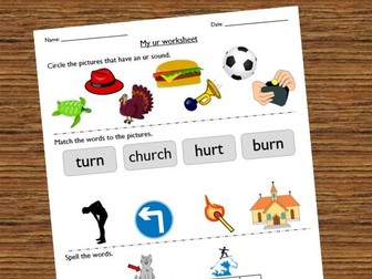 Differentiated Phonics Worksheets - ur sound