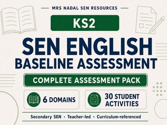 KS2 SEN English Baseline Assessment | 6 Domains | Secondary SEN