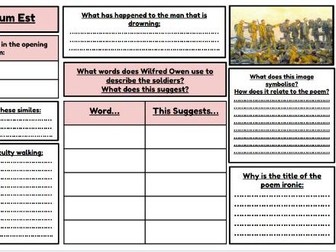 Dulce Et Decorum Est - Worksheet