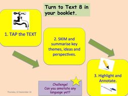 9-1, 24 LESSON SOW EDEXCEL GCSE ENG.LANG Paper 2 Reading, Resource booklet & Teacher Question Guide
