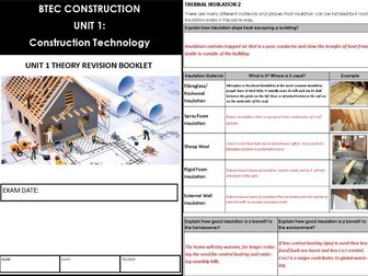 BTEC CONSTRUCTION: UNIT 1 STUDENT WORKBOOK