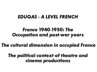 France 1940-1945 The Cultural Dimension in Occupied France