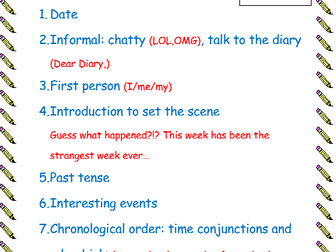 Four lessons on writing a lockdown diary entry including use of present/past perfect