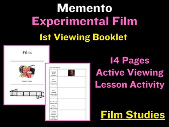 A Level Film Studies: Memento 1st Viewing Booklets