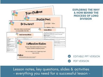 Introduction to Long Division | Lesson Notes, Slides & Activities