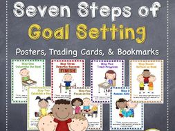 Goal Setting for Students FREEBIE: Posters, Trading Cards, and Bookmarks